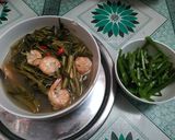 Hình bước làm 1 của món Rau muống xào tỏi và Canh chua rau muống