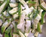 A picture of step 1 of Kaju Karela Sabji.