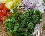 A picture of step 1 of Dahi bary papri chaat.