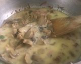 Foto del paso 4 de la receta: Pasta con salsa de tres quesos, champiñones y tocineta