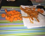 A picture of step 2 of Easy mustard and honey chicken lunch with sweet potato cubes.