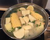 A picture of step 6 of Sancocho de gallina ~ Colombian soup.