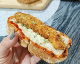 Foto del paso 5 de la receta: Tosta de pollo crujiente con sobrasada y queso