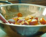 A picture of step 4 of Barley Flour Peach Muffins (Vegetarian, Egg-Free, fireless, diabetes friendly).