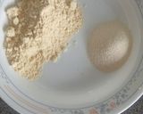A picture of step 1 of Coconut, besan sheera barfi.