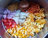 A picture of step 1 of Corn Bhel.