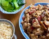 A picture of step 9 of One Pot Rice Cooker Chinese Recipe- Chicken, Shiitake Mushrooms, Chinese Sausage.