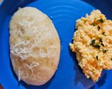 Foto langkah ke 3 dari resep Mpasi-pancake santan keju madu, telur rebus mayo.