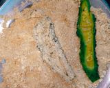 A picture of step 3 of Healthy karela pakoda.