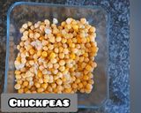 A picture of step 4 of Chana chat in crisp bowl.