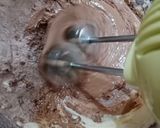 A picture of step 4 of Brownie/chocolate sponge.