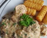 Une image de l'étape 5 de Poulet aux champignons et crème de parmesan.