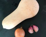 A picture of step 1 of Butternut squash soup.