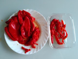 Pimientos rojos asados en freidora de aire