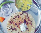 A picture of step 5 of Punjabi Platter Makki Ki Roti and Kadhi.