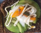 A picture of step 3 of Avo and Poached Egg on Rye Bread Toast.