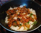 A picture of step 11 of Mushroom Biryani.