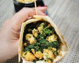 A picture of step 5 of Chicken and Spinach Burrito.