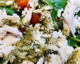 A picture of step 5 of Feta, Spinach, Cherry Tomatoes 🍅 and Shredded Chicken Pasta Bake.