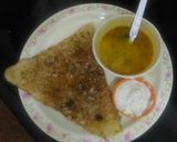 A picture of step 3 of Onion Rava Dosa (from leftover rice).