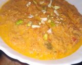 A picture of step 3 of Gajer ka halwa.