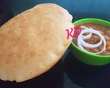 A picture of step 7 of Semolina Bhature and Chole.