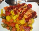 Foto del paso 2 de la receta: Mix de Verduras al Curry con revuelto de Huevos y Jamón