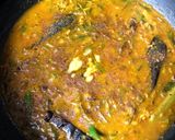 A picture of step 9 of Pui Shake Diye Bhaja Muger Dal (Roasted Moong Dal Cooked With Malabar Spinach - Bong Style).