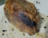 Foto del paso 2 de la receta: Sándwich🥐de berenjena🍆bbq, carne🧅, queso🧀y cebollas grillé🥯🥩🧀