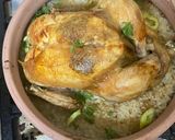 صورة لخطوة 4 من وصفة الفراخ محشيه كبد وفريك وتحتها رز بالشوربه