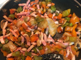 Verduras salteadas con bacon