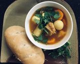 Hình bước làm 7 của món Lagu sườn heo + bánh mì đặc ruột
