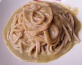 Foto del paso 7 de la receta: Espaguetti🍝 en salsa cremosa de pimiento verde🍝