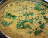 A picture of step 6 of Methi pithla jowar green garlic bhakri and thecha village style.