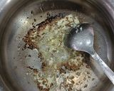 A picture of step 1 of Creamy Banana stem curry.