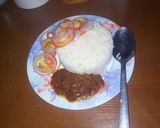 A picture of step 1 of Rice and stew.
