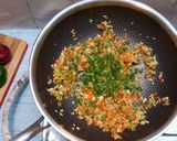 A picture of step 1 of Vegetable Fried Rice.