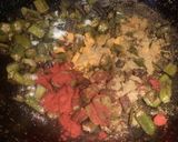 A picture of step 4 of Masala Bhindi.