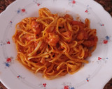 Foto del paso 6 de la receta: Tallarines con Tomate y Gambones