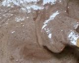 A picture of step 5 of Cookpad special saucy dark chocolate cake.
