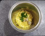 A picture of step 2 of Dhokla/ Moong Dal Dhokla.