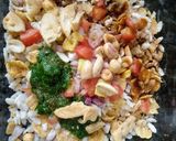 A picture of step 1 of Bhel puri.