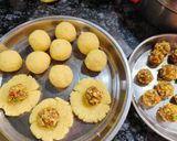 A picture of step 6 of Rakhi Special - Coconut Ladoo with Gulkand-Dryfruits Stuffing.