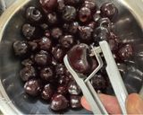 A picture of step 1 of Cherry Compote.