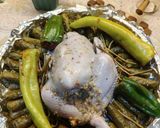 A picture of step 3 of Stuffed Grape Leaves with Country-Style Rooster.