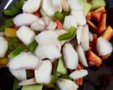 A picture of step 2 of Singhara Salad.