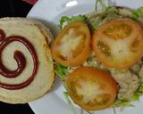 Foto del paso 11 de la receta: Sándwich🧅🥯de pollo🥐🥛cremoso🥪🍗🍎
