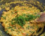 A picture of step 9 of Spring Onion Zunka with jowar bhakri.