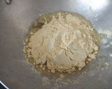 A picture of step 2 of Besan Halwa.