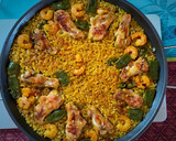 Foto del paso 7 de la receta: Arroz integral con pollo y langostinos